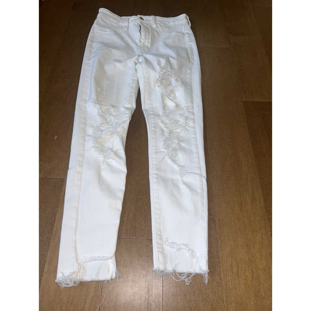 American Eagle White High Rise Jegging Crop Size 8 Waist 27